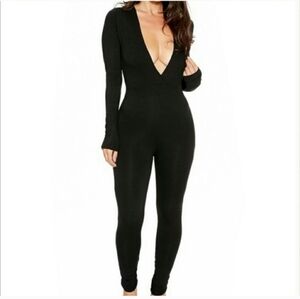 Naked Wardrobe Black Long Sleeve Jumpsuit